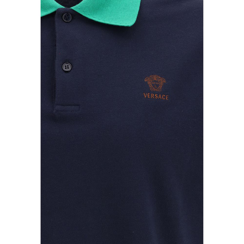 Blue cotton polo shirt-null