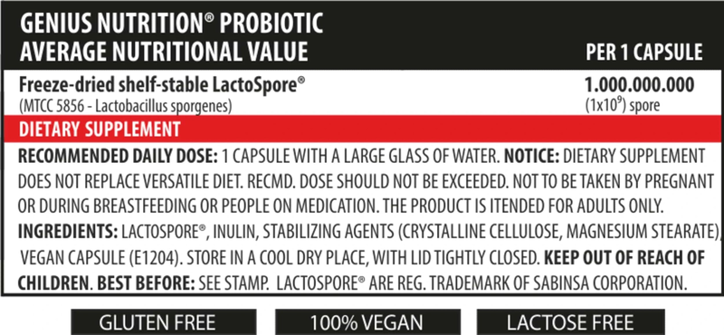 Product image: Probiotic 60caps/60 serv, Genius nutrition, , medium-null