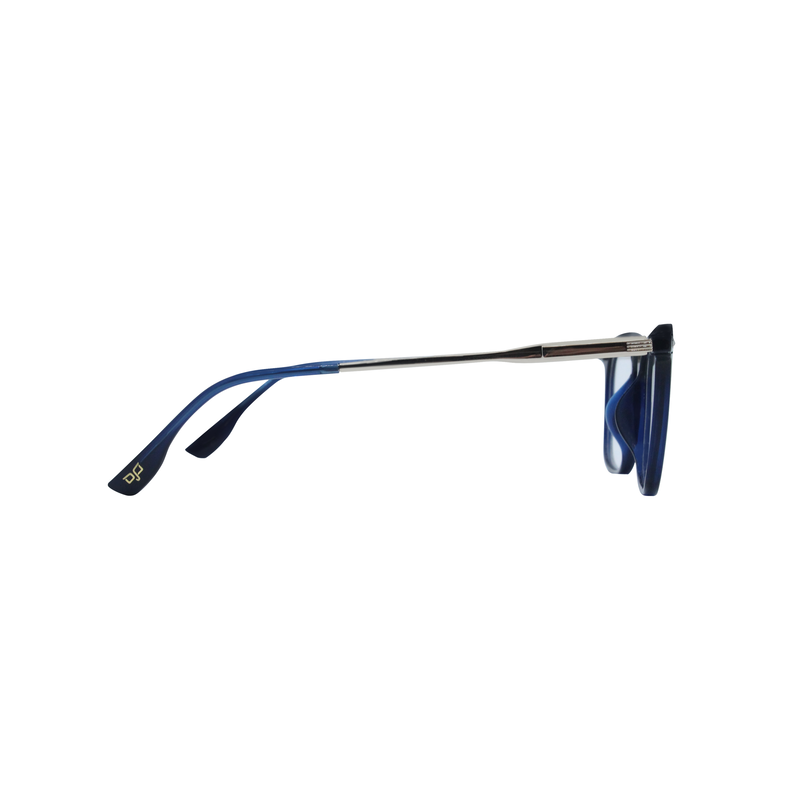 Product image: OJO personal style square handmade with titanium ip blue frame and gold blue temples with demo len, , medium-null