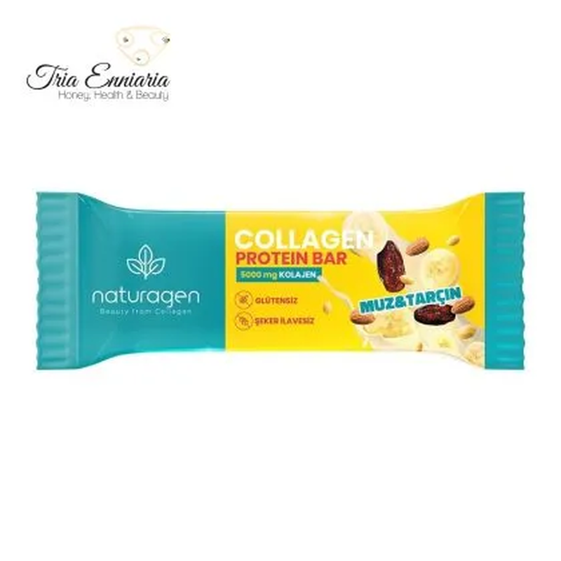 Collagen protein bar with 5000 mg collagen and banana, 36 g, naturagen, , medium-null