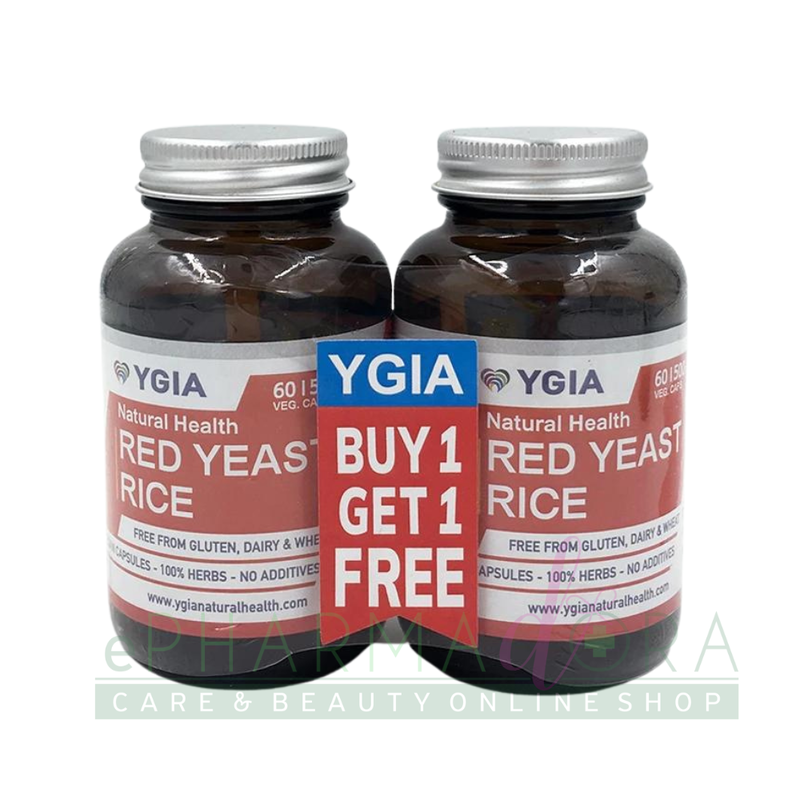 Product image: Ygia red yeast rice 500mg x 60 capsules 1+1 free, , medium-null