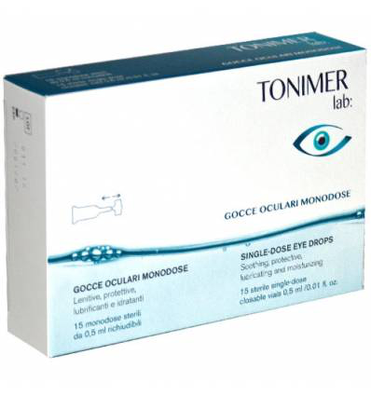 Tonimer lab single dose eye drops 15 vials, soothing, protective, lubricating, moisturizing, , medium-null