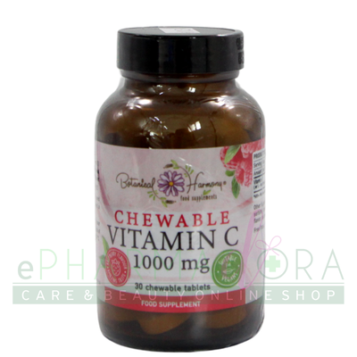 Botanical harmony vitamin c 1000mg x 30 chewable tablets raspberry