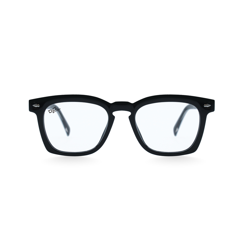 Product image: OJO personal style square handmade black frame and temples with demo lenses, , medium-null
