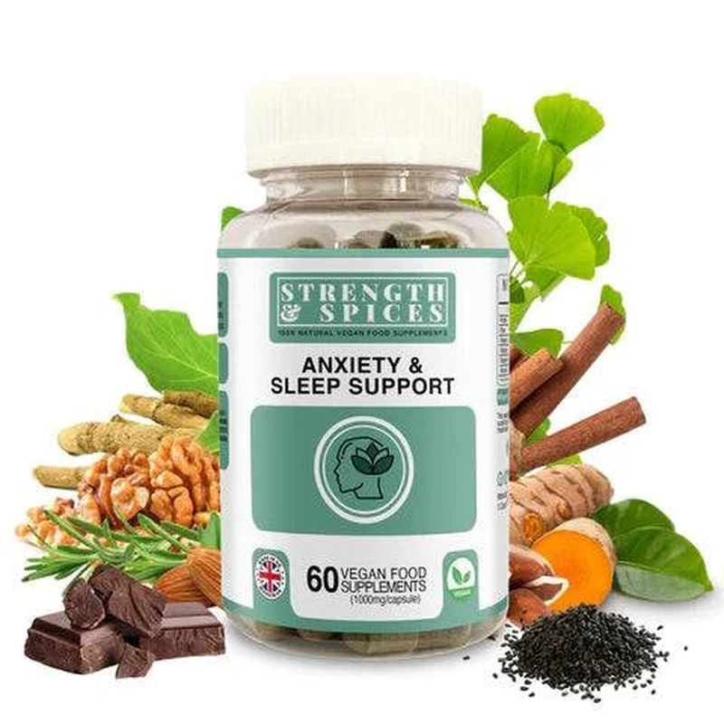 Product image: Anxiety & sleep support, 1000mg 60 capsules- strength & spices, , medium-null