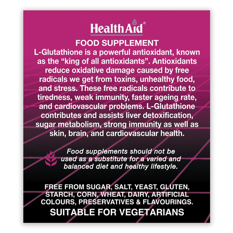 Health aid l-glutathione 250mg x 60tablets, , medium-null