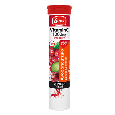 Lanes vitamin c 1000mg+ cranberry, helps to enhance immune system during winter. 20 effervescent tablets with cranberry flavor, , medium