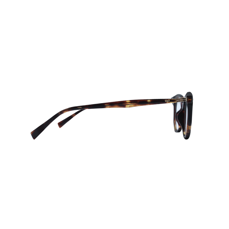 OJO personal style round handmade with shell brown frame and temples with demo lenses, , medium image number null