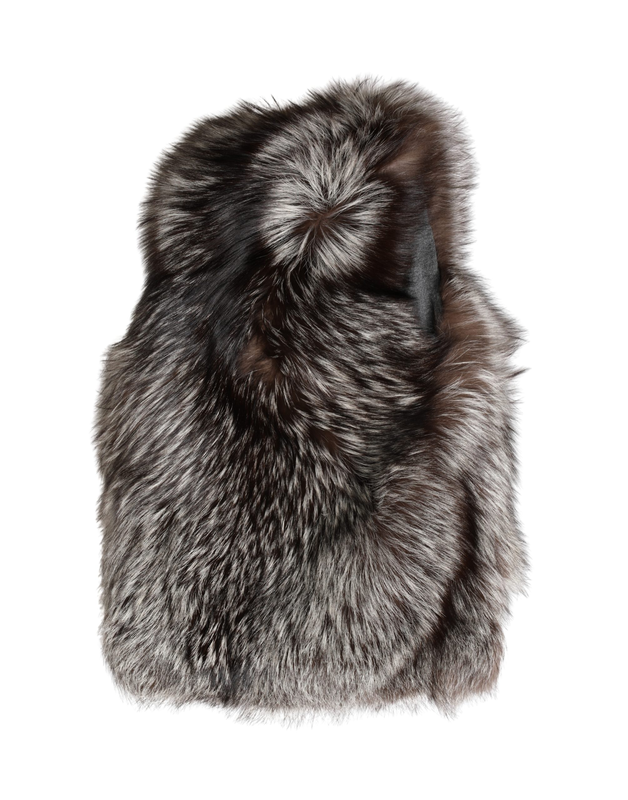 Brown faux fur whole head wrap capello hat-null