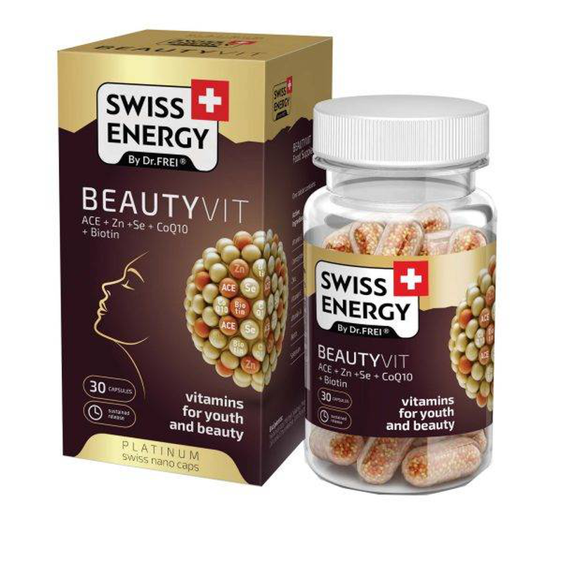 Swiss energy beautyvit vitamins for youth & beauty x 30 capsules, , medium-null