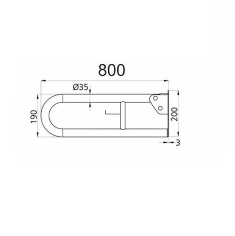 Product image: Accessible (amea) satin reclining bath handle with paper holder 35x800mm, , medium-null