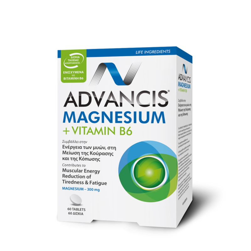 Advancis magnesium + vitamin b6 60 &tau;&alpha;&mu;&pi;&lambda;έ&tau;&epsilon;&sigmaf;, , medium-null