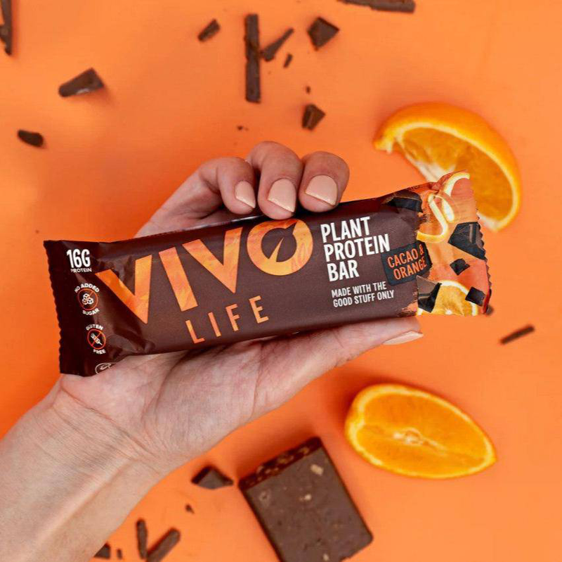 Product image: Plant protein bars: cacao and orange - vivo life, , medium-null