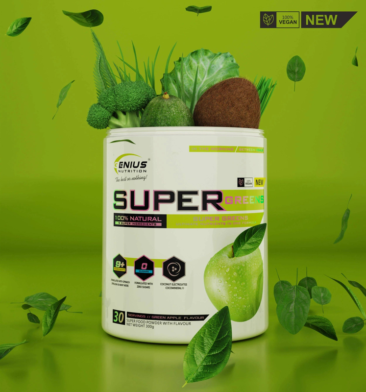 Product image: Super greens 300g/30serv, Genius nutrition, , medium-null
