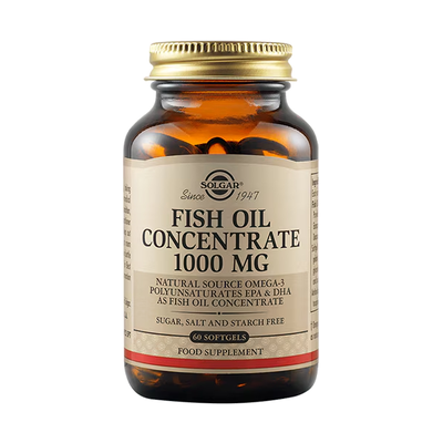 Solgar fish oil concentrate 1000 mg natural source omega-3 polyunsaturates epa and dha 60 μαλακές κάψουλες, , medium