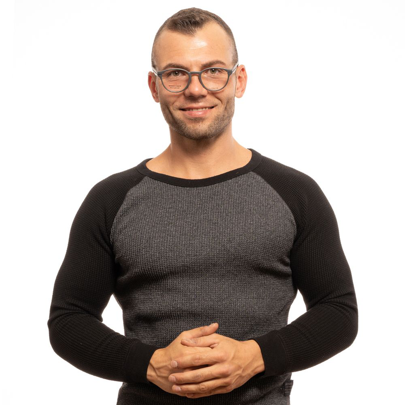 Gray plastic glasses (frames)-null