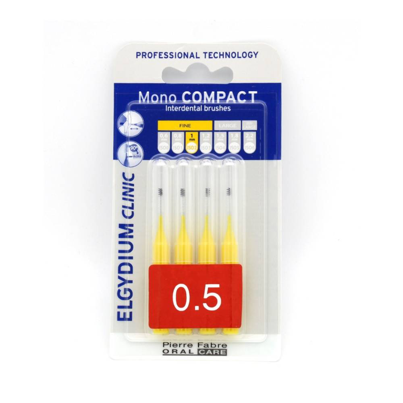 Elgydium clinic mono compact yellow 0.5 , interdental blushes 4pieces, , medium-null