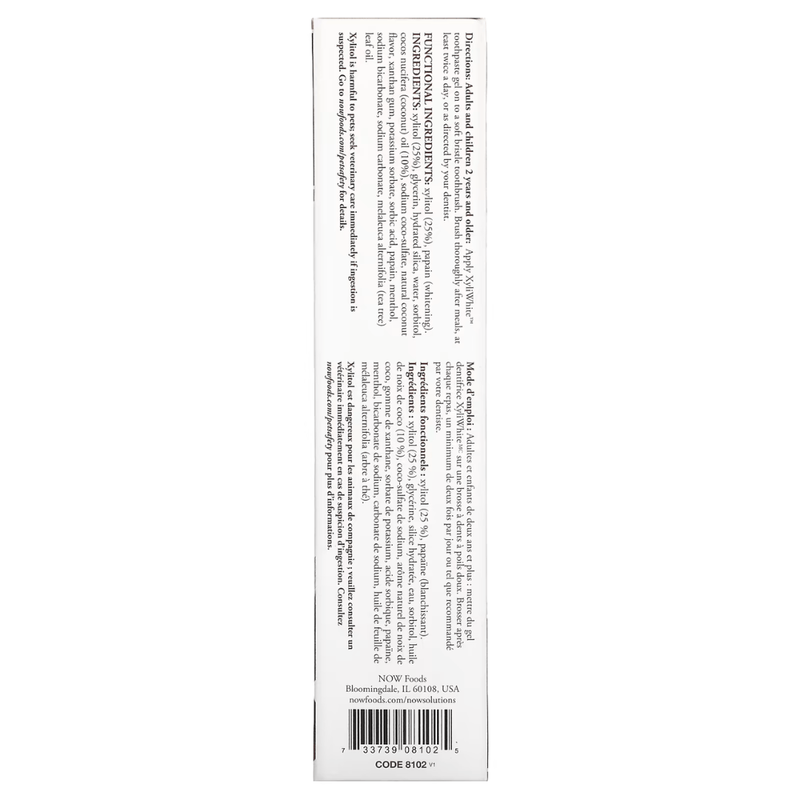 Product image: Now foods, solutions, xyliwhite toothpaste gel, coconut oil, mint, 6.4 oz (181 g), , medium-null
