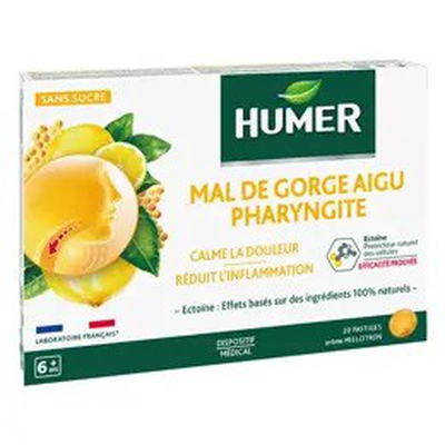 Humer pharyngitis honey & lemon x 20 lozenges
