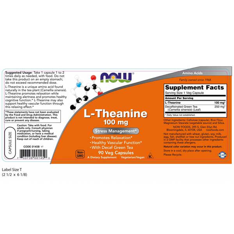 Now l-theanine 100mg 90 veg capsules, , medium-null