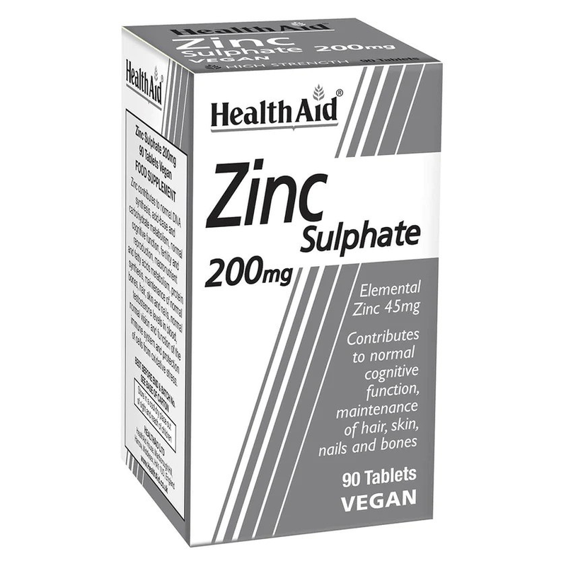 Health aid zinc sulphate 200mg x 90 tablets, , medium-null
