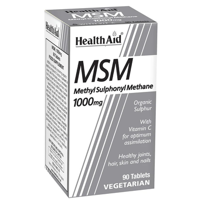 Health aid msm (methylsulphonylmethane) 1000mg x 90 tablets - for healthy joints, nails, skin & hair, , medium