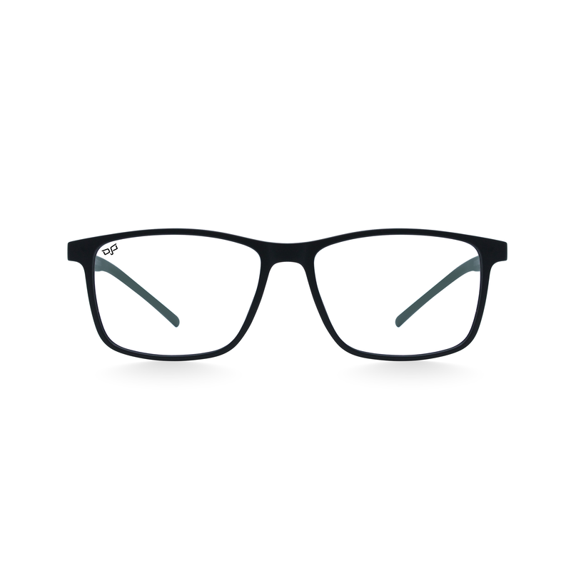 OJO personal style handmade square black green frame and temples and demo lenses with p. Clip on, , medium image number null