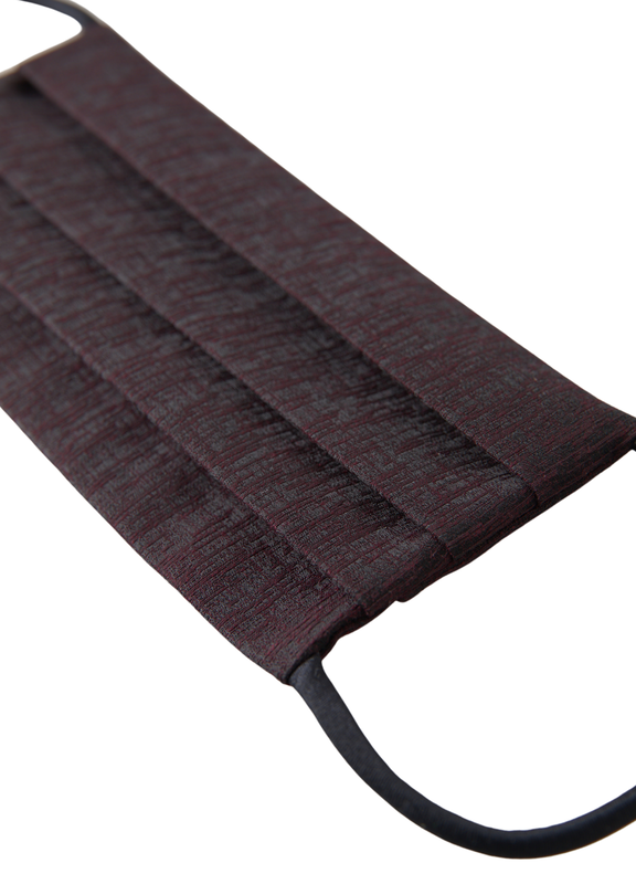Maroon pleated elastic ear strap face mask-null
