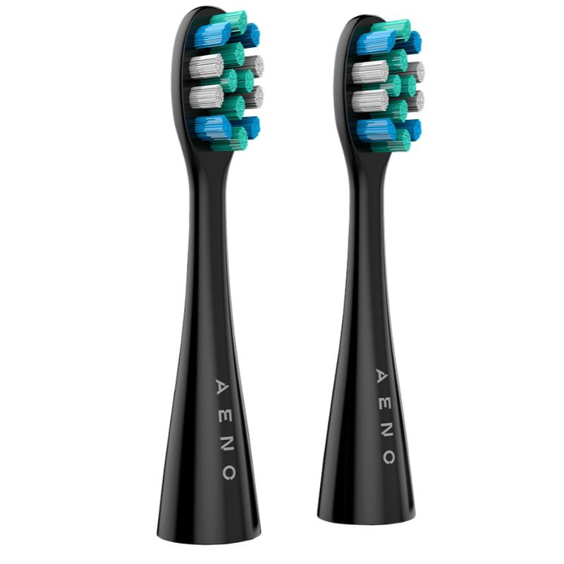 Aeno replacement toothbrush heads 2pcs - black, , medium-null