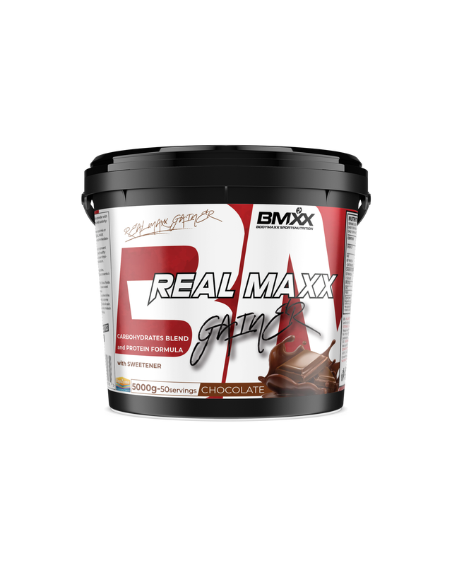 Bmxx real maxx gainer &ndash; carbohydrates and protein 5kg chocolate, , medium-null