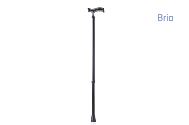Coloured anodised aluminium walking stick, standard rubber tip – brio  rp190, , medium-null