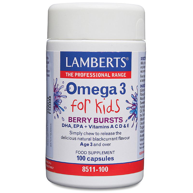 Lamberts omega 3 for kids x 100 chewable capsules - berry bursts, , medium image number null