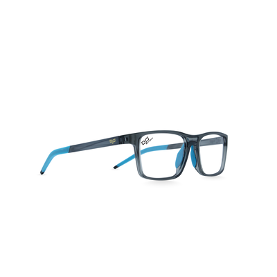 OJO personal style square clear grey blue frame and temples with demo lenses, , medium