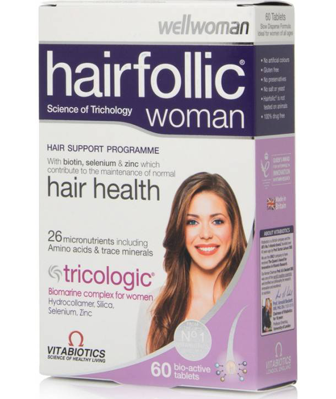 Vitabiotics wellwoman hairfollic woman, hair support programme 60capsules, , medium-null