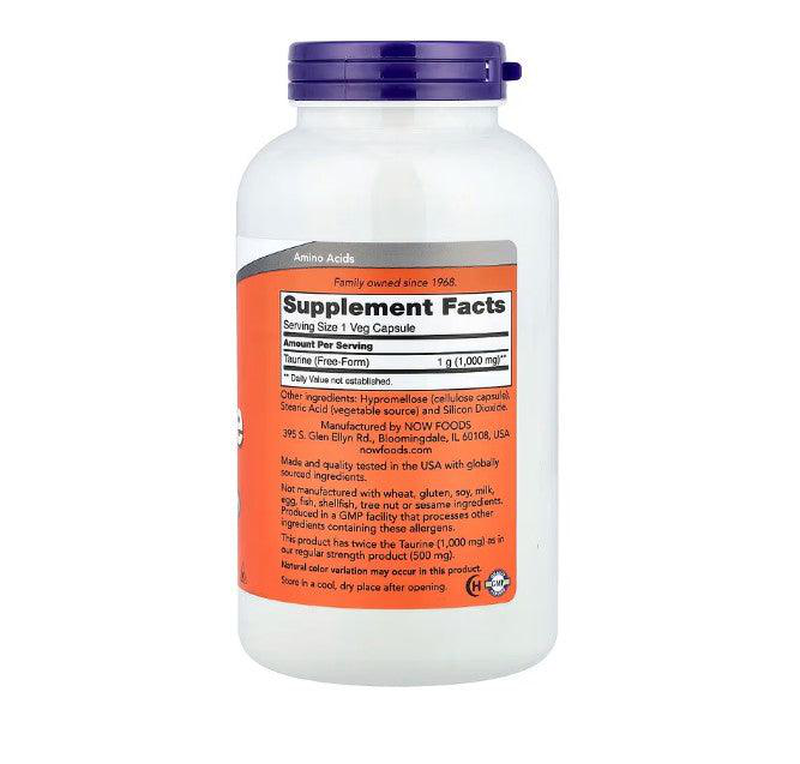 Now taurine 1000mg 250 veg. Caps, , medium-null