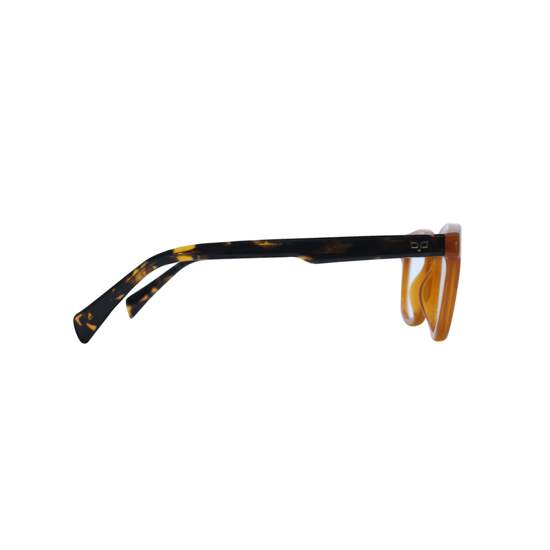 OJO personal style round handmade tea frame and shell tea temples with demo lenses, , medium-null