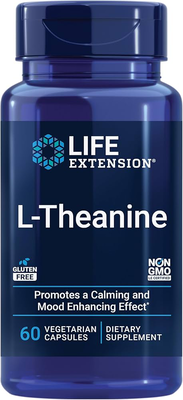 Life extension l-theanine 60 vegetable capsules, , medium