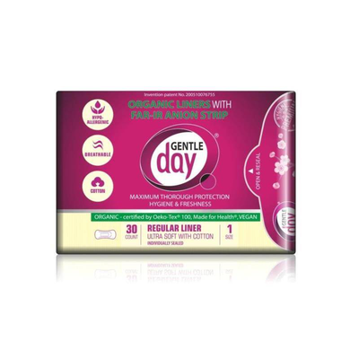 Gentle day organic regular liner 30s
