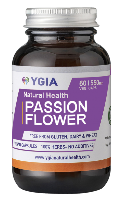 Ygia passion flower 550mg x 60 capsules - natural sedative, soothes the nerves, , medium-null