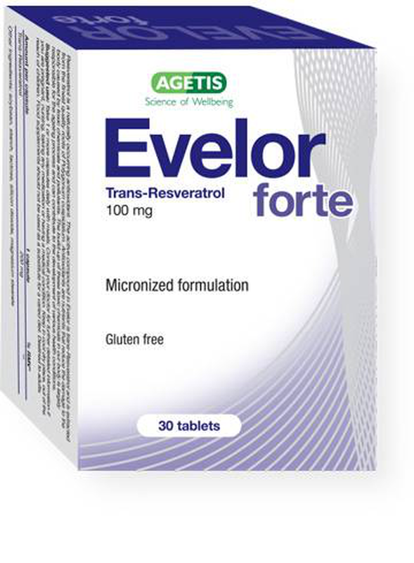Agetis evelor forte trans-resveratrol 100mg 30 tablets, , medium-null