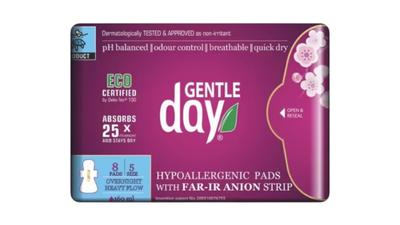 Gentle day organic overnight/heavy flow, size 5, 8pcs, , medium