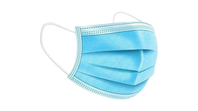 Face mask 3ply blue, 10pcs, , medium-null