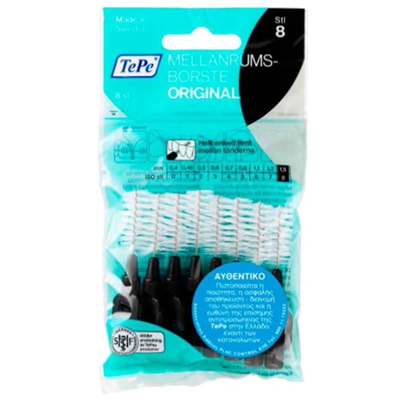 Tepe interdental black, brush , 8pcs x 1.5mm / s/8, , medium-null