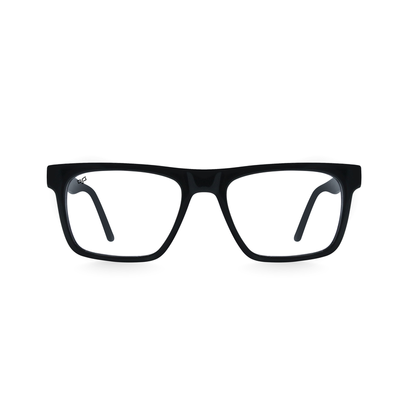OJO personal style handmade square black frame and temples and demo lenses image number null