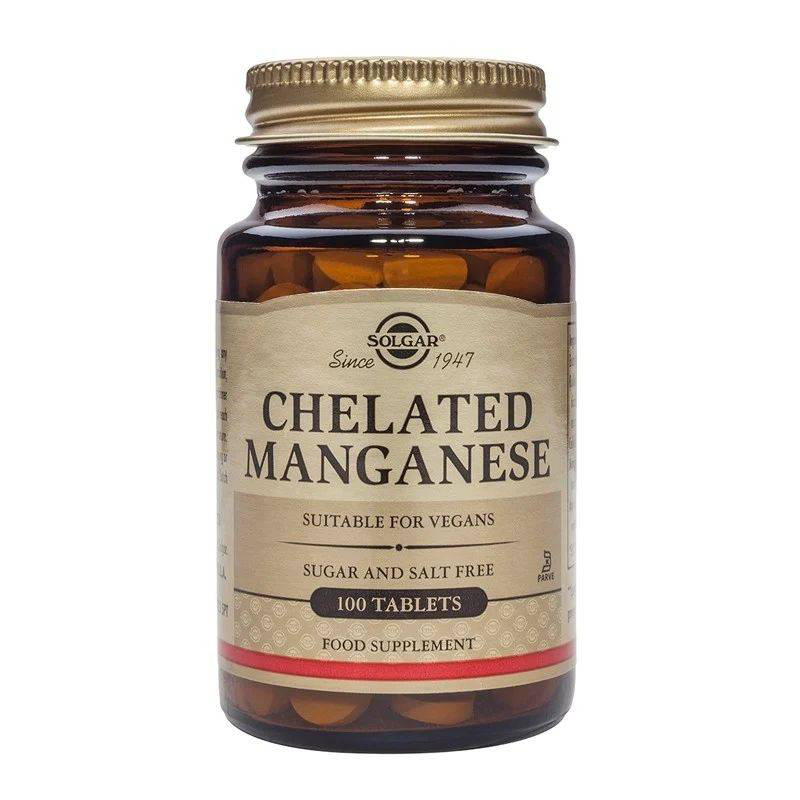 Solgar chelated manganese x 100 tablets - supports bone, joint & nerve health, , medium-null