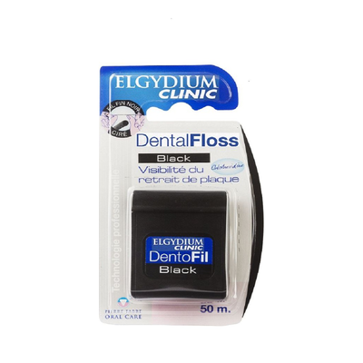 Elgydium clinic dental floss black 50m roll, , medium