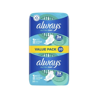 Always ultra normal plus value pack, servietes, 20, , medium