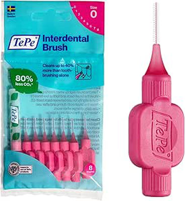 Tepe interdental pink brushes original 0.4mm x 8 pieces