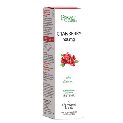 Power of nature cranberry stevia 500mg 20 effervescent tablets, , medium