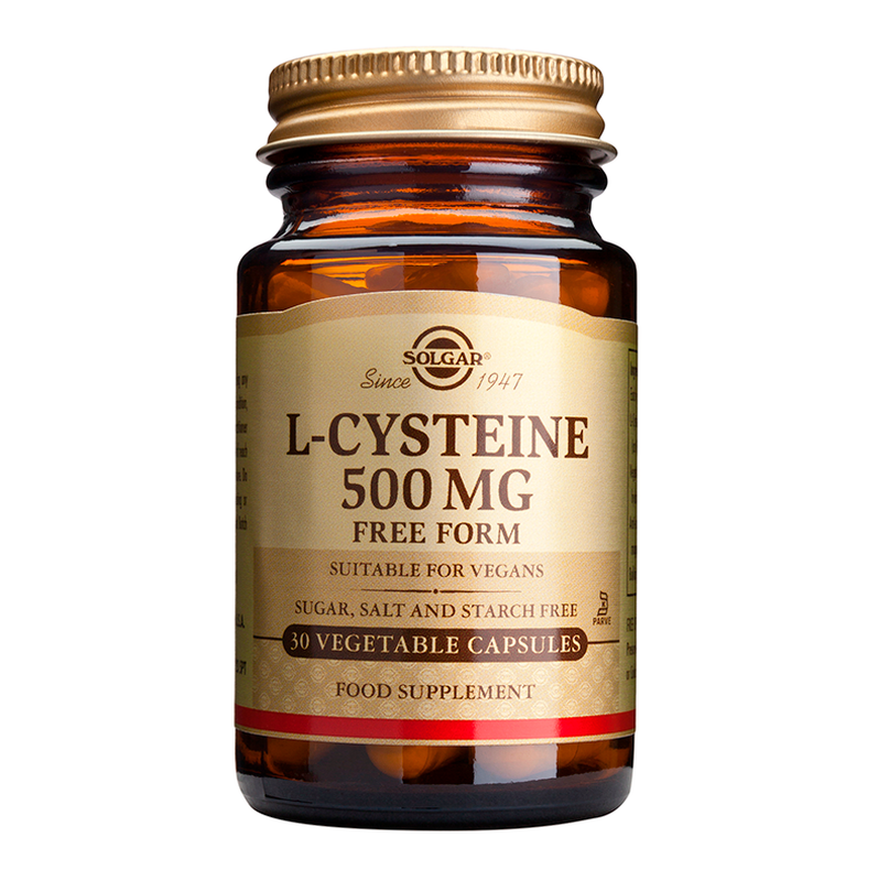 Solgar l-cysteine 500 mg x 30 capsules - for skin, hair & nails & antioxidant, , medium image number null